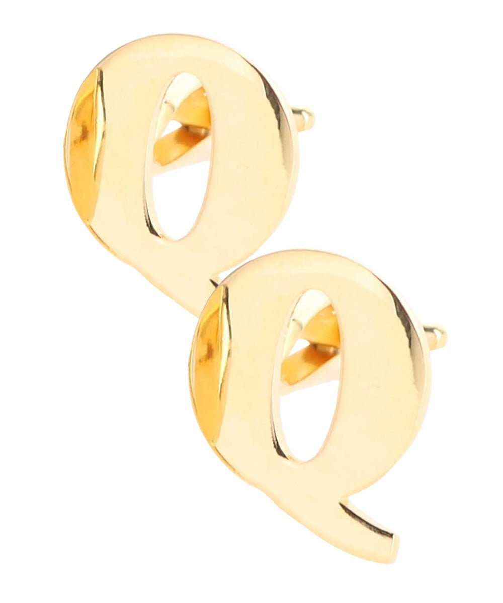 Vittorio Vico Plain Initial Cufflinks in Gift Box - Suits You Sir - Gold - Q