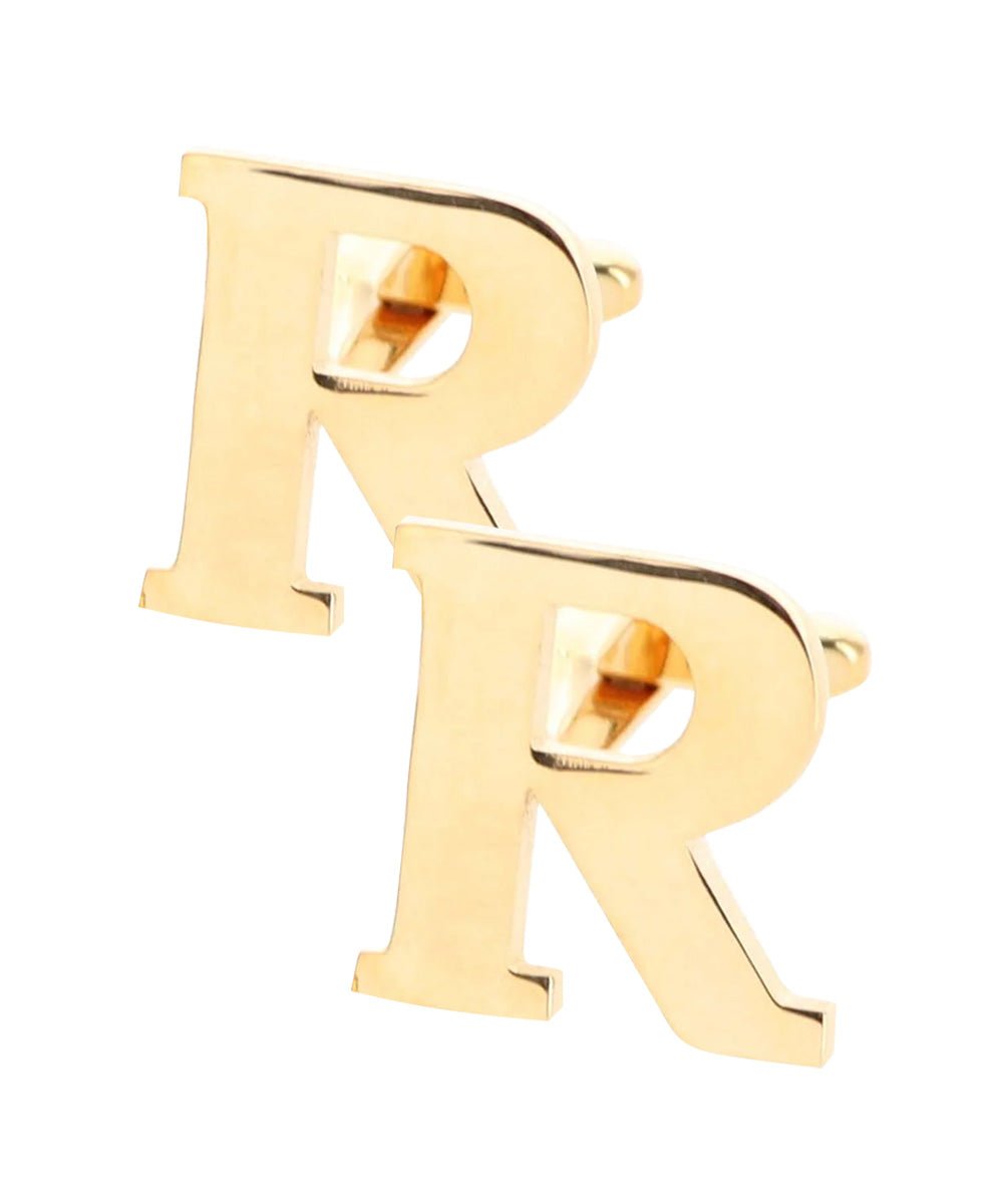 Vittorio Vico Plain Initial Cufflinks in Gift Box - Suits You Sir - Gold - R