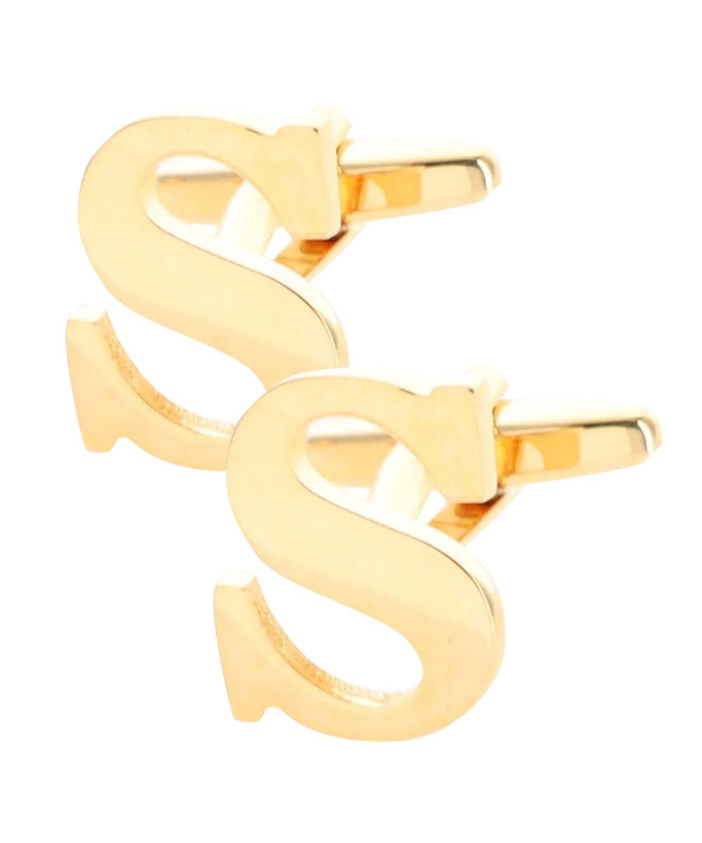 Vittorio Vico Plain Initial Cufflinks in Gift Box - Suits You Sir - Gold - S