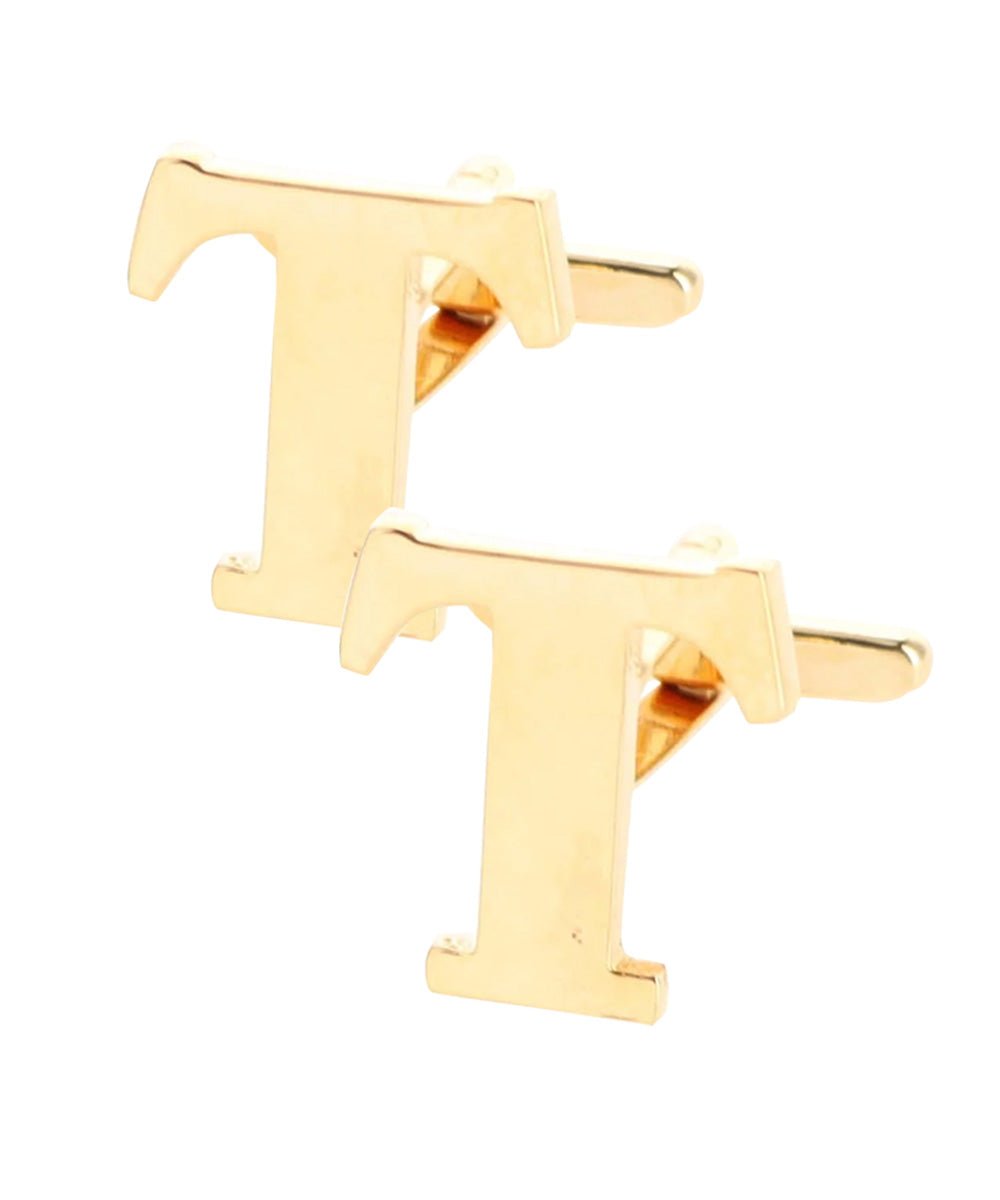Vittorio Vico Plain Initial Cufflinks in Gift Box - Suits You Sir - Gold - T