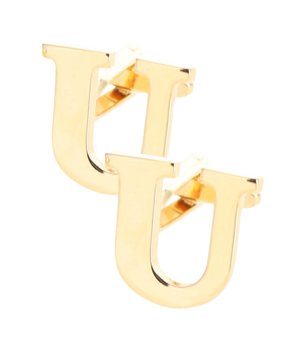 Vittorio Vico Plain Initial Cufflinks in Gift Box - Suits You Sir - Gold - U