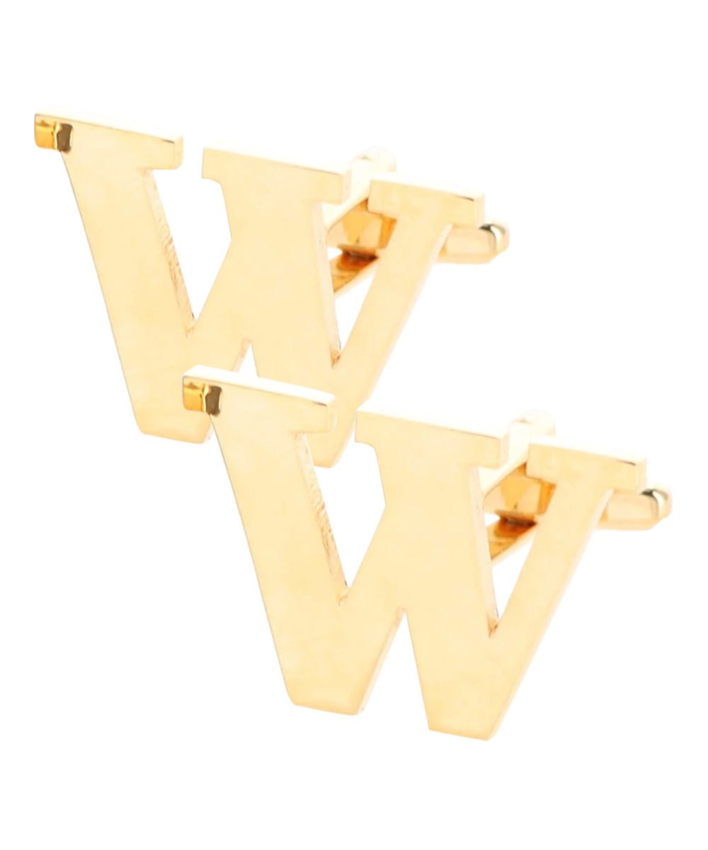 Vittorio Vico Plain Initial Cufflinks in Gift Box - Suits You Sir - Gold - W