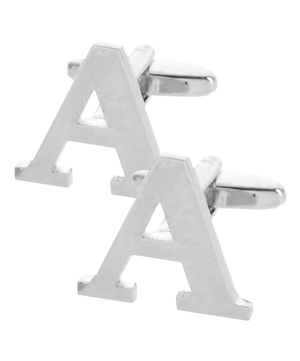 Vittorio Vico Plain Initial Cufflinks in Gift Box - Suits You Sir - Silver - A