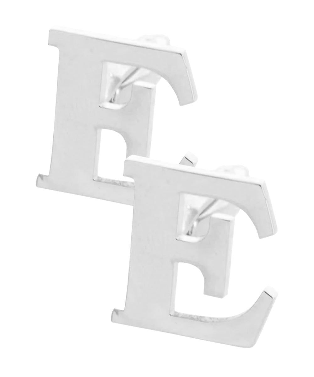 Vittorio Vico Plain Initial Cufflinks in Gift Box - Suits You Sir - Silver - E