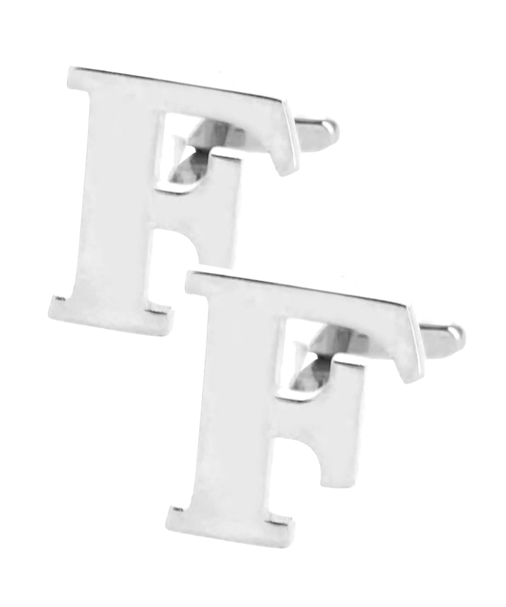 Vittorio Vico Plain Initial Cufflinks in Gift Box - Suits You Sir - Silver - F