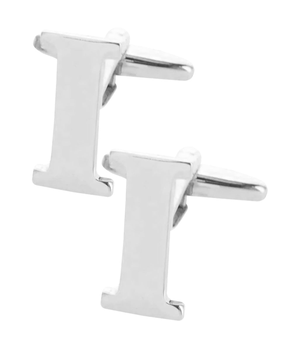 Vittorio Vico Plain Initial Cufflinks in Gift Box - Suits You Sir - Silver - I