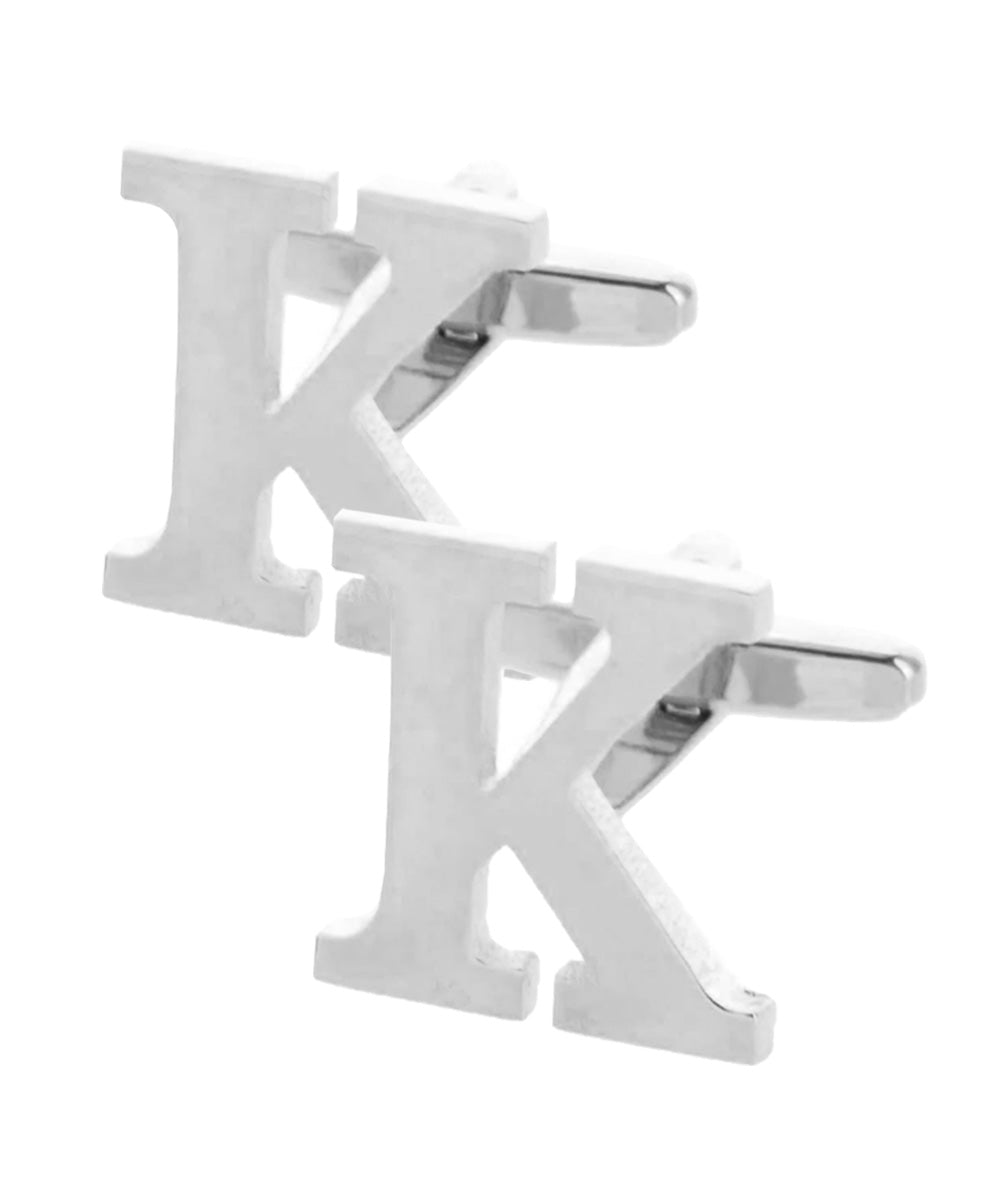 Vittorio Vico Plain Initial Cufflinks in Gift Box - Suits You Sir - Silver - K