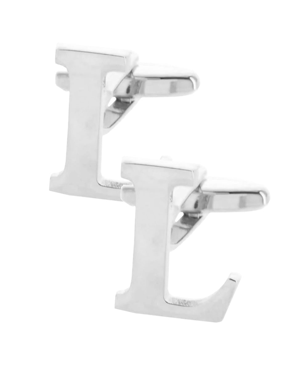 Vittorio Vico Plain Initial Cufflinks in Gift Box - Suits You Sir - Silver - L
