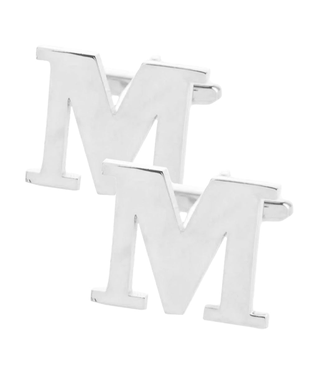 Vittorio Vico Plain Initial Cufflinks in Gift Box - Suits You Sir - Silver - M