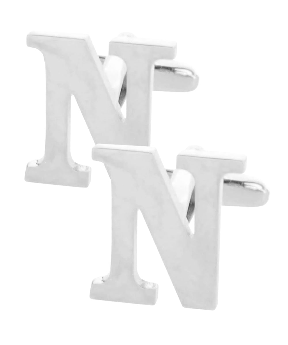 Vittorio Vico Plain Initial Cufflinks in Gift Box - Suits You Sir - Silver - N