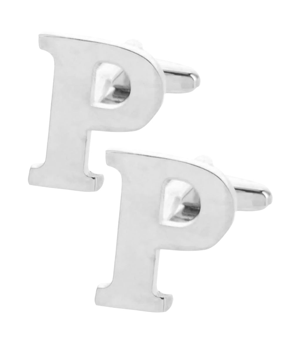Vittorio Vico Plain Initial Cufflinks in Gift Box - Suits You Sir - Silver - P