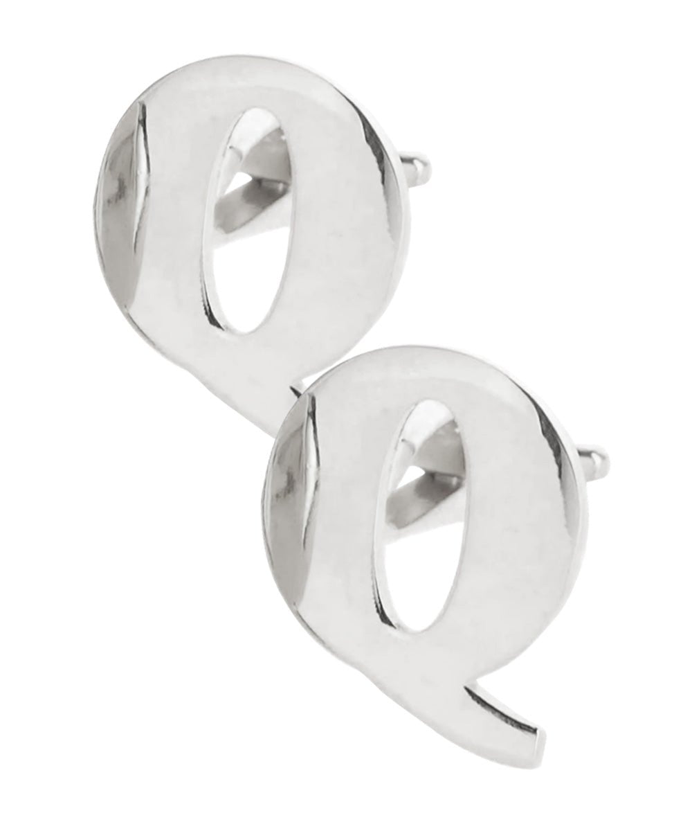 Vittorio Vico Plain Initial Cufflinks in Gift Box - Suits You Sir - Silver - Q