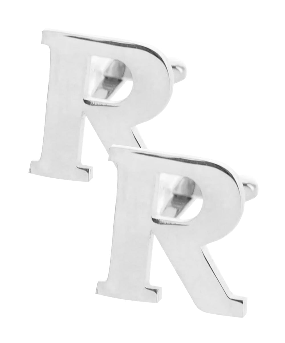 Vittorio Vico Plain Initial Cufflinks in Gift Box - Suits You Sir - Silver - R