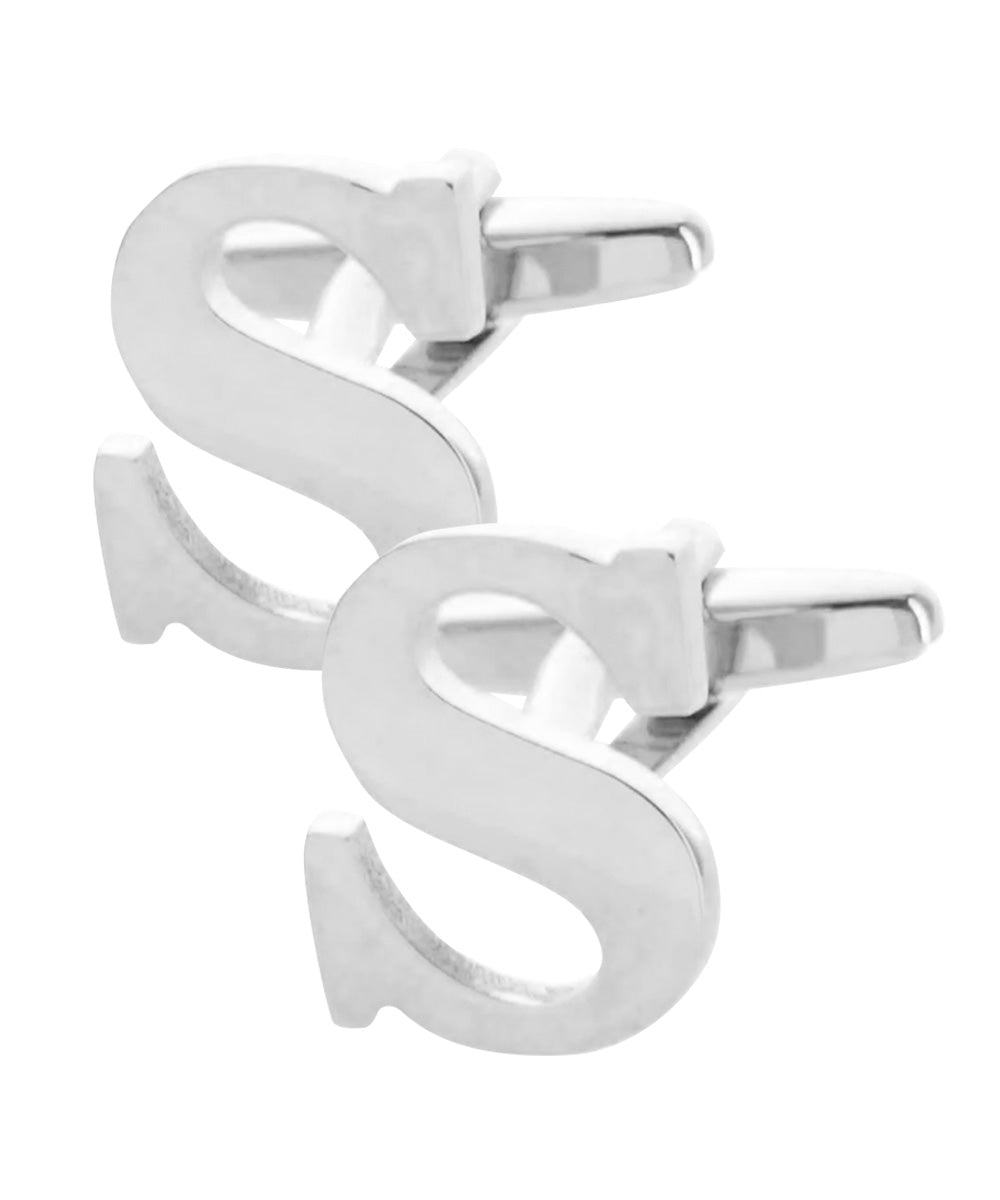 Vittorio Vico Plain Initial Cufflinks in Gift Box - Suits You Sir - Silver - S