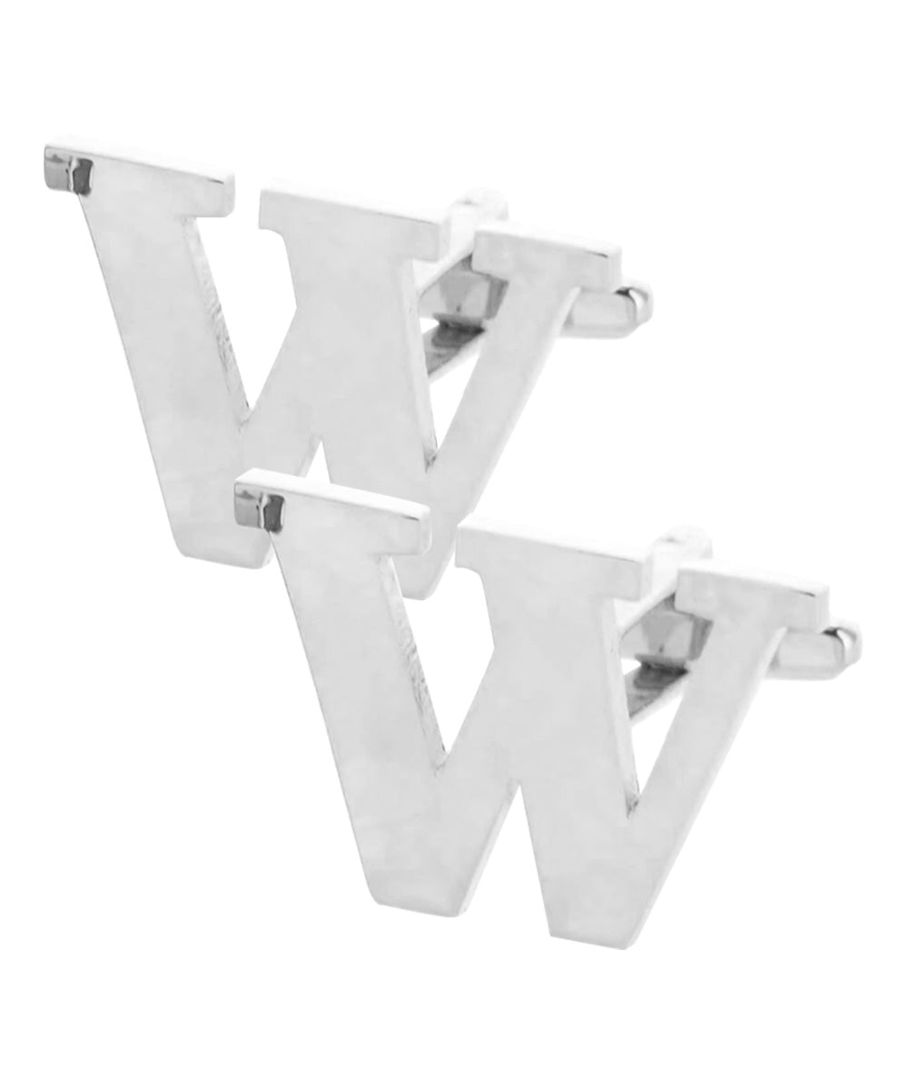Vittorio Vico Plain Initial Cufflinks in Gift Box - Suits You Sir - Silver - W