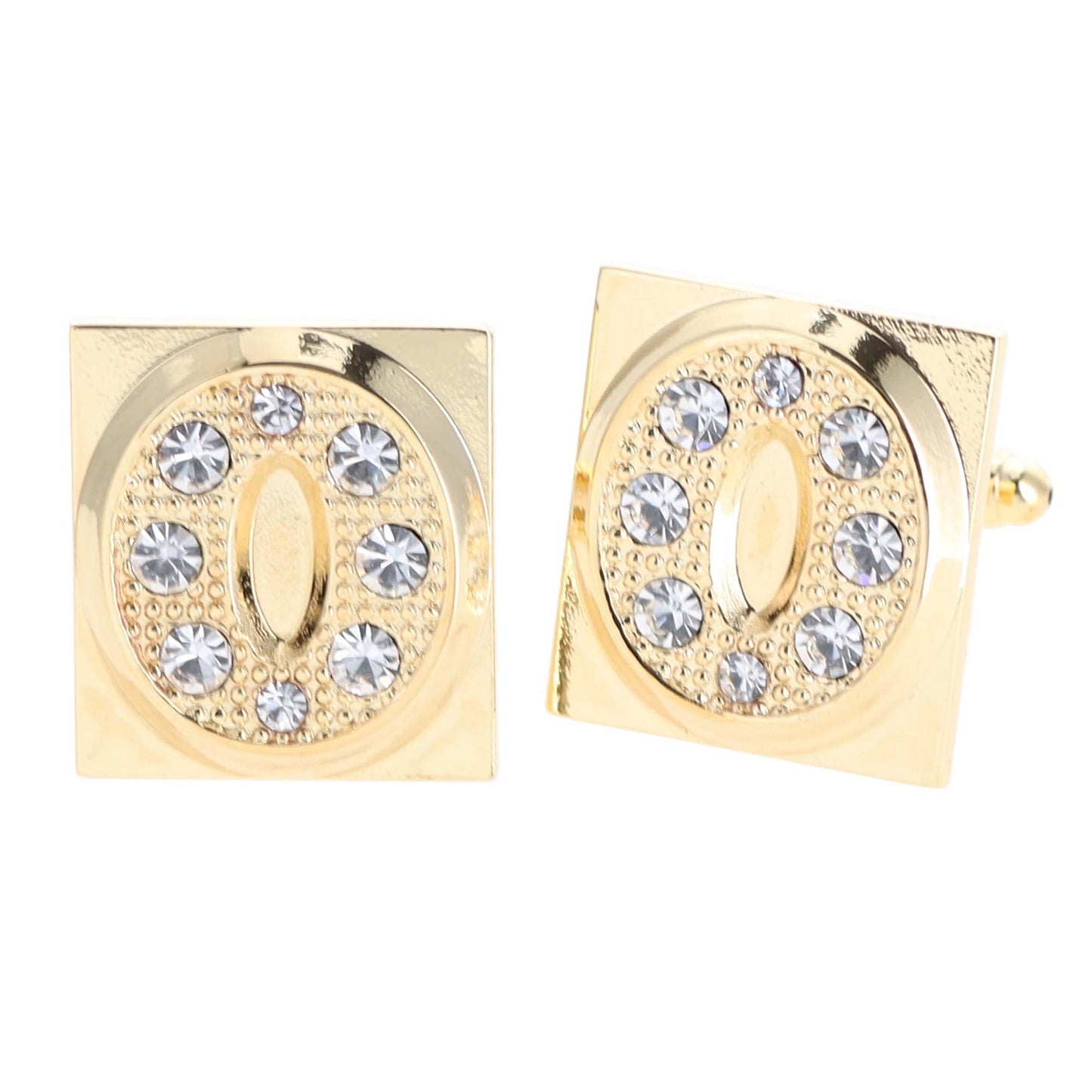 Vittorio Vico Rhinestone Initial Cufflinks in Gift Box - Suits You Sir - Gold - O