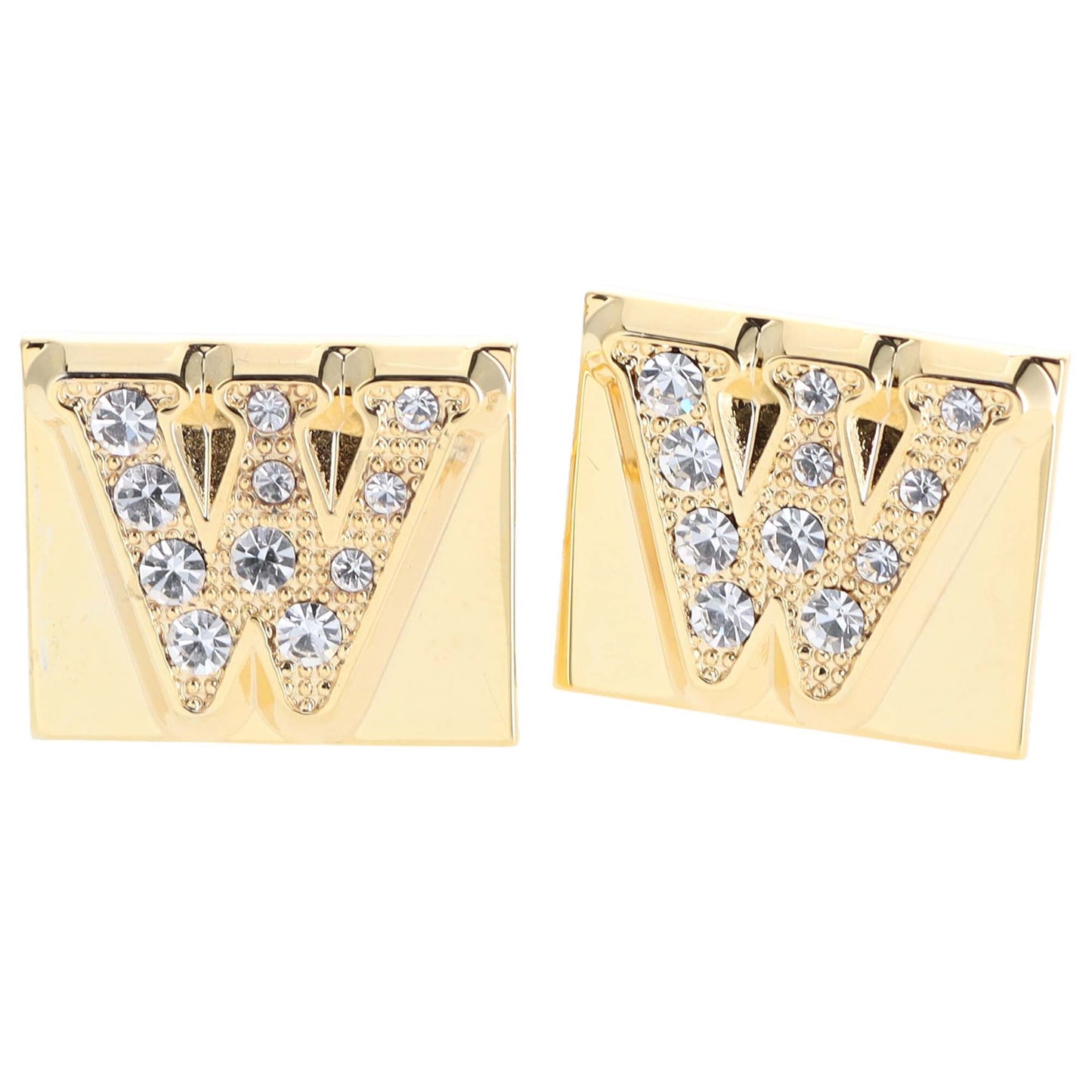 Vittorio Vico Rhinestone Initial Cufflinks in Gift Box - Suits You Sir - Gold - W