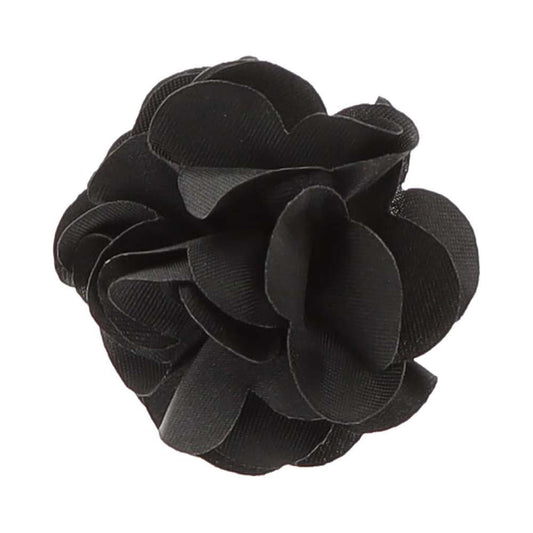 Vittorio Vico Small Satin Flower Lapel Pin - Suits You Sir - Black -