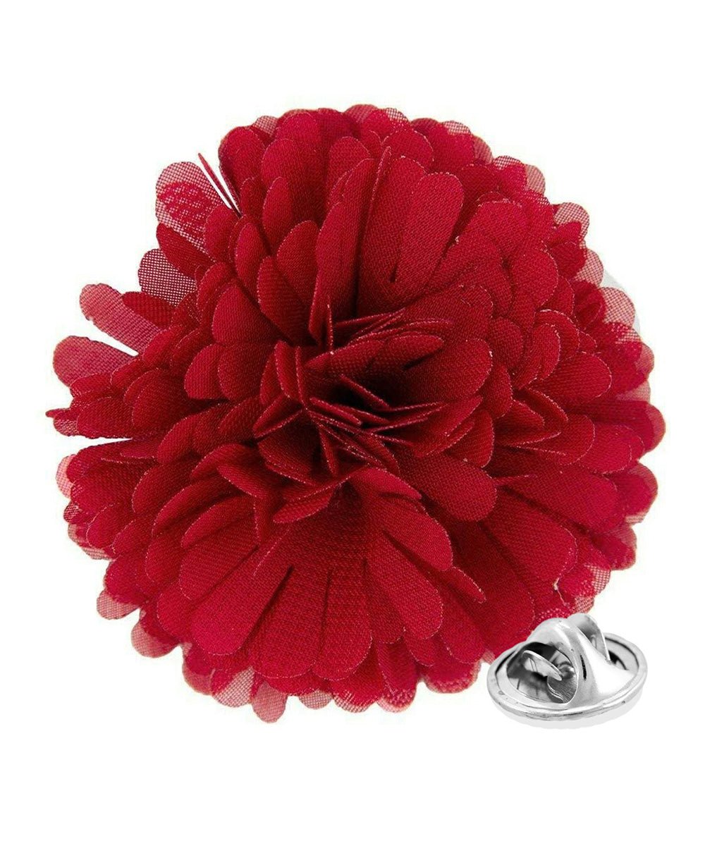 Vittorio Vico Unisex Carnation Flower Lapel Pin - Suits You Sir - Burgundy -
