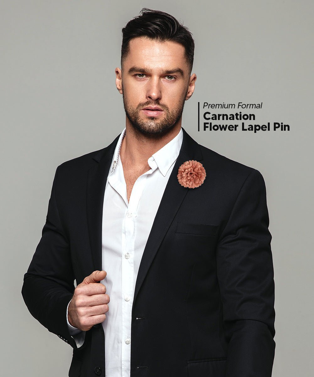 Vittorio Vico Unisex Carnation Flower Lapel Pin - Suits You Sir - Dark Blush -
