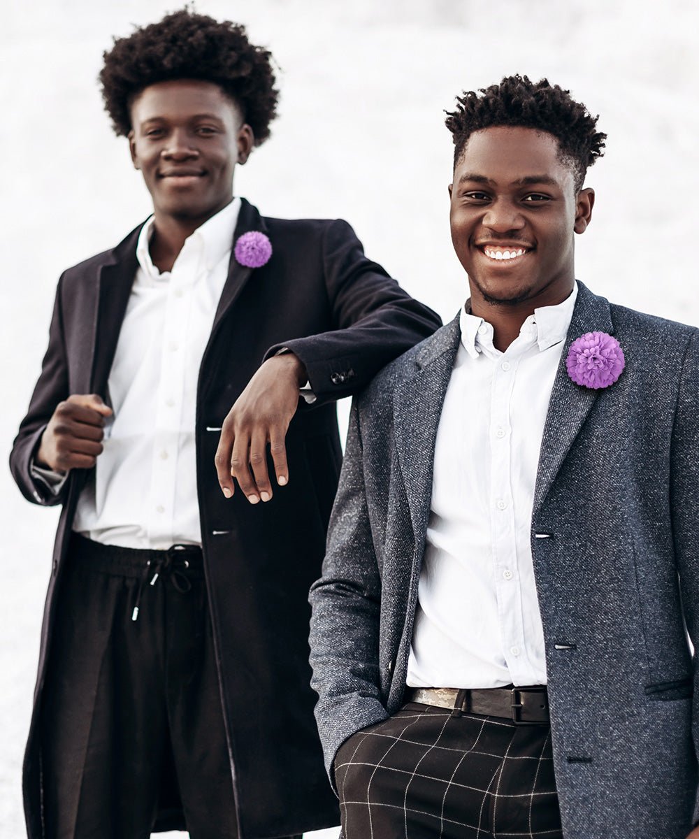 Vittorio Vico Unisex Carnation Flower Lapel Pin - Suits You Sir - Lavender -
