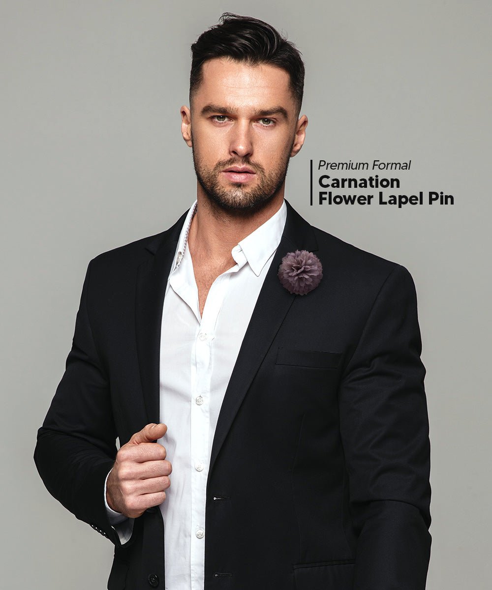 Vittorio Vico Unisex Carnation Flower Lapel Pin - Suits You Sir - Mauve -
