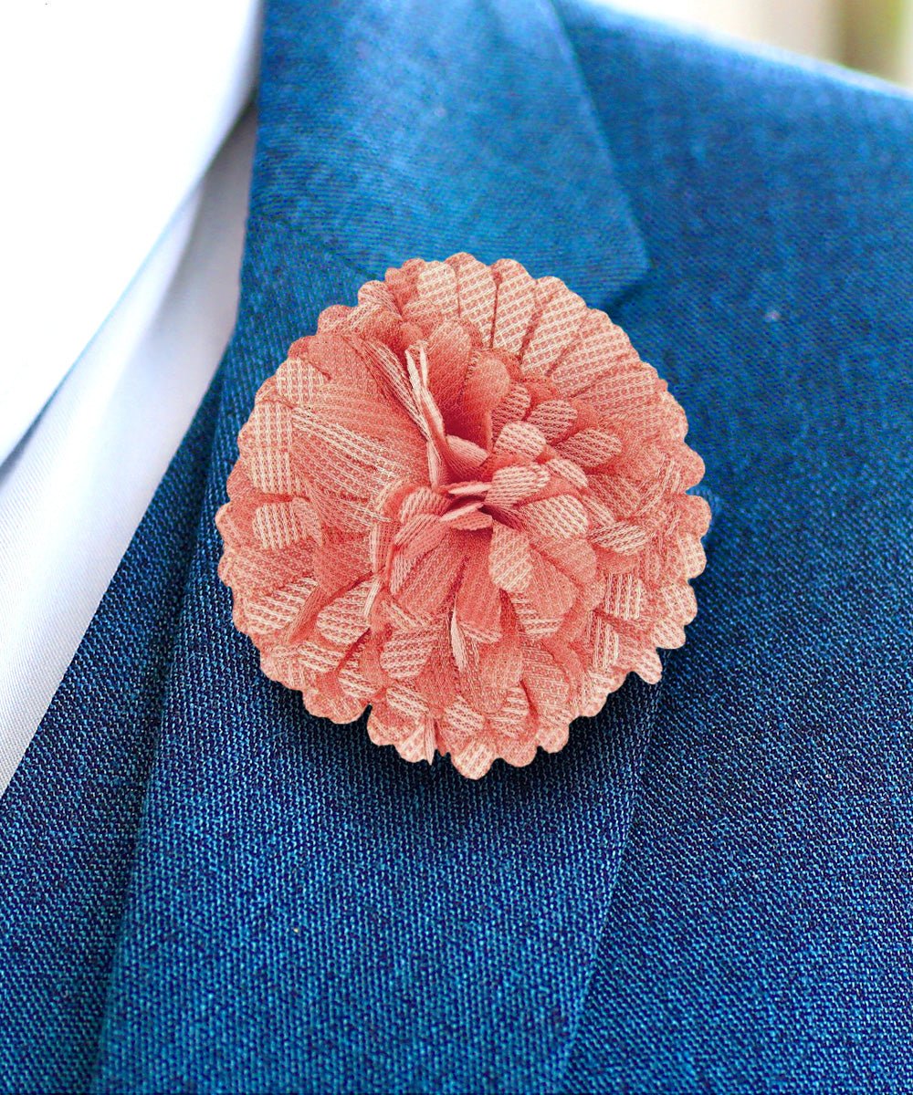 Vittorio Vico Unisex Carnation Flower Lapel Pin - Suits You Sir - Metallic Blush -