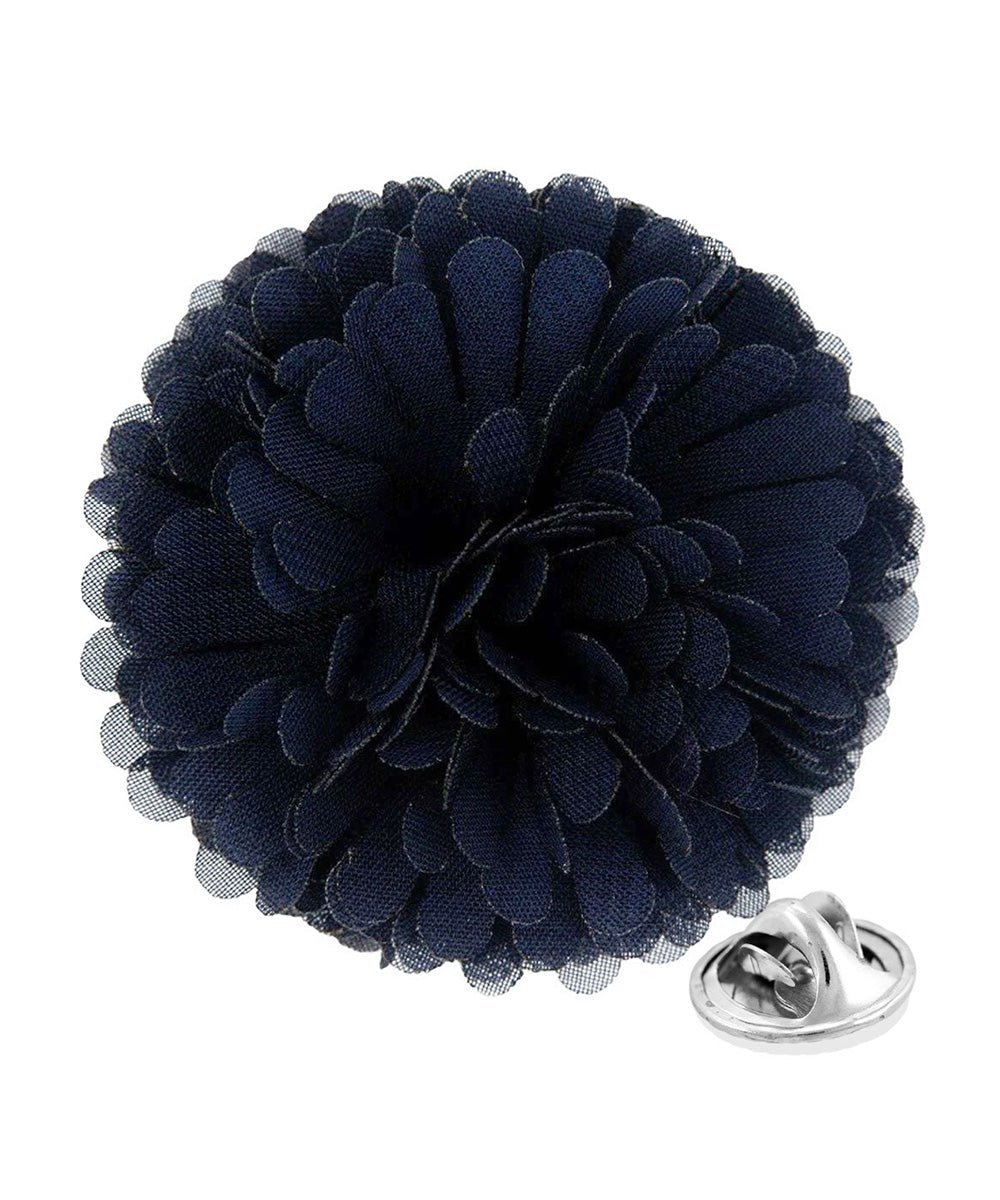 Vittorio Vico Unisex Carnation Flower Lapel Pin - Suits You Sir - Navy Blue -