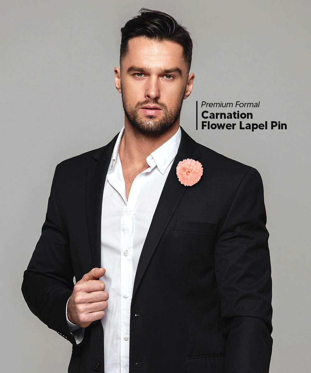 Vittorio Vico Unisex Carnation Flower Lapel Pin - Suits You Sir - Pink -