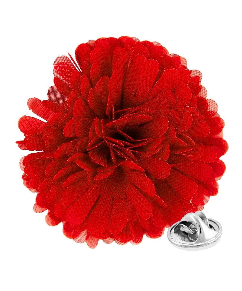 Vittorio Vico Unisex Carnation Flower Lapel Pin - Suits You Sir - Red -