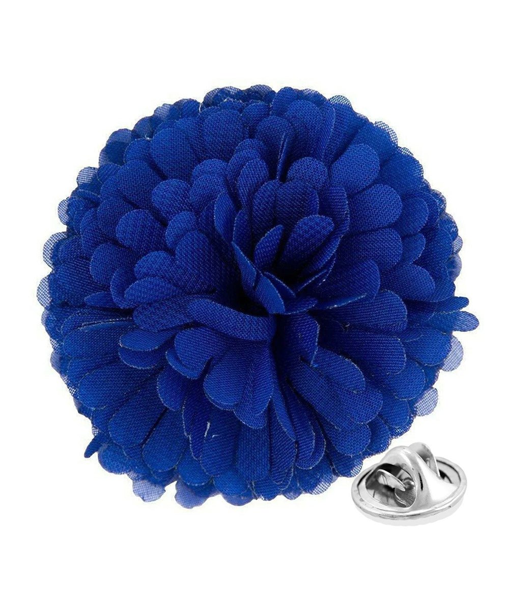 Vittorio Vico Unisex Carnation Flower Lapel Pin - Suits You Sir - Royal Blue -