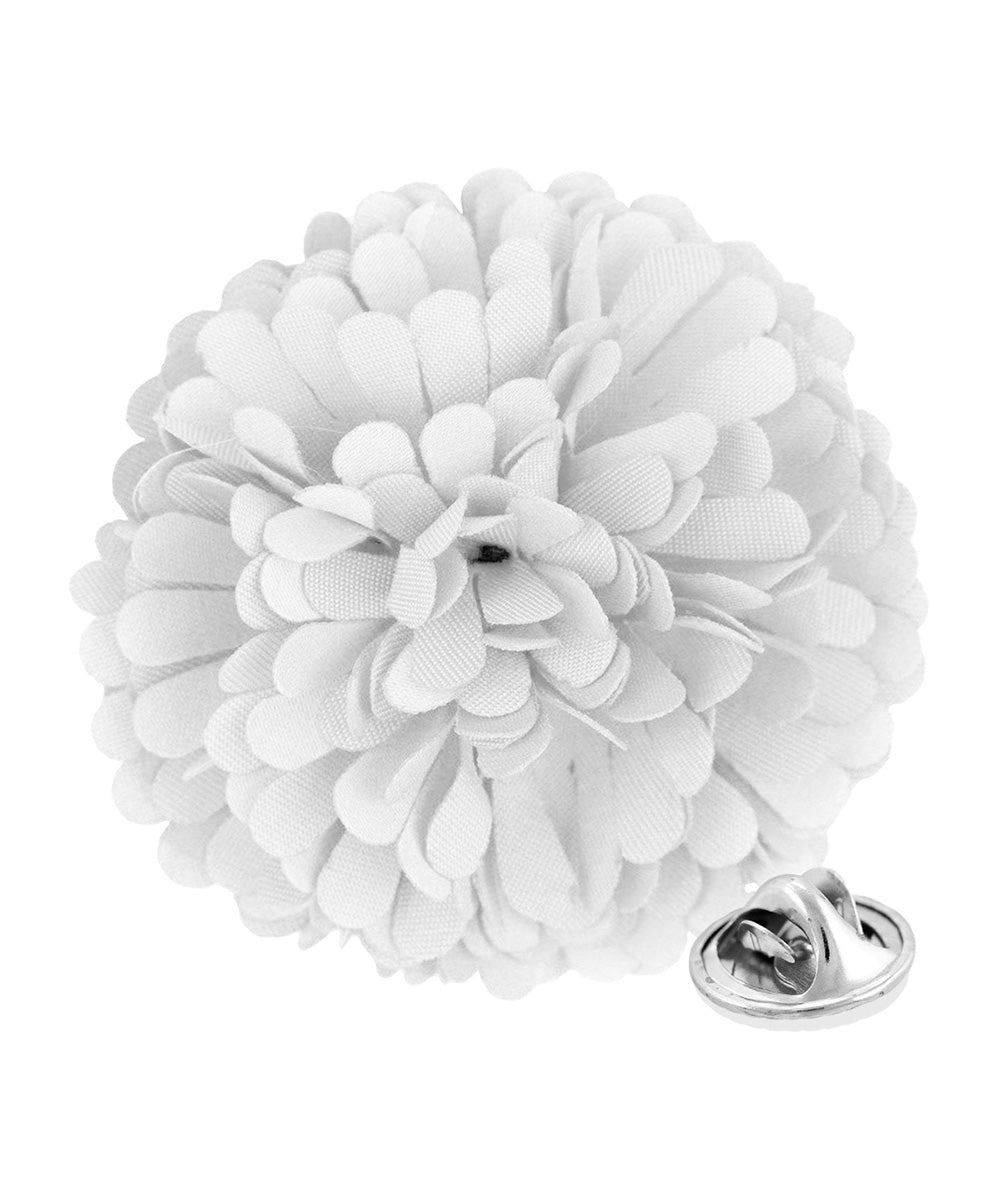 Vittorio Vico Unisex Carnation Flower Lapel Pin - Suits You Sir - White -