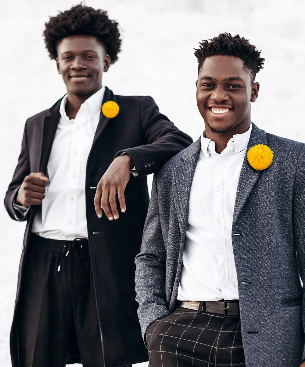 Vittorio Vico Unisex Carnation Flower Lapel Pin - Suits You Sir - Yellow -