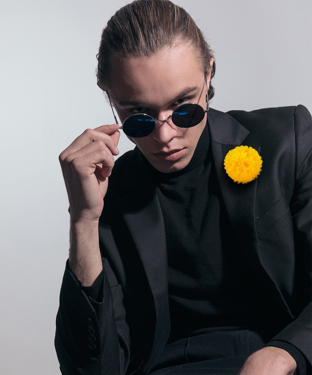 Vittorio Vico Unisex Carnation Flower Lapel Pin - Suits You Sir - Yellow -