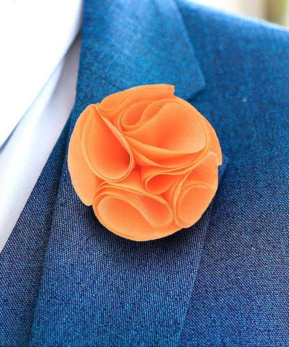 Vittorio Vico Unisex Rose Flower Lapel Pin - Suits You Sir - Dark Peach -