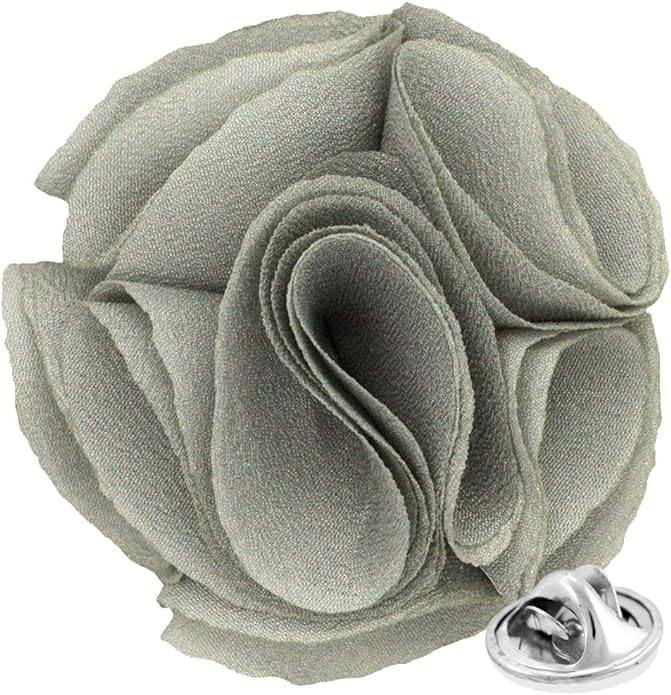 Vittorio Vico Unisex Rose Flower Lapel Pin - Suits You Sir - Gray -