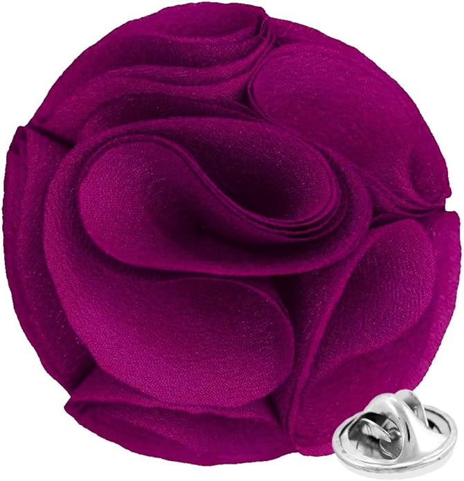 Vittorio Vico Unisex Rose Flower Lapel Pin - Suits You Sir - Magenta -