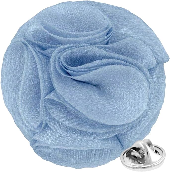 Vittorio Vico Unisex Rose Flower Lapel Pin - Suits You Sir - Sky Blue -