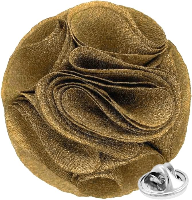 Vittorio Vico Unisex Rose Flower Lapel Pin - Suits You Sir - Tan -