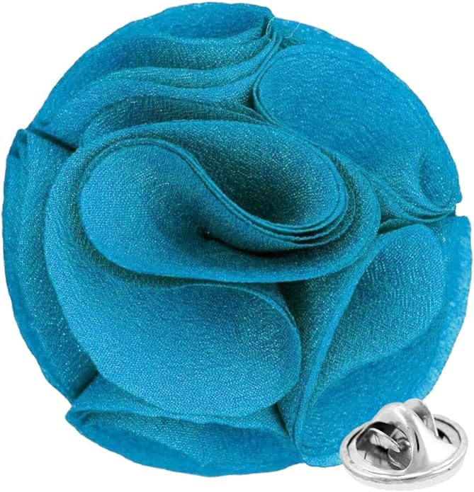 Vittorio Vico Unisex Rose Flower Lapel Pin - Suits You Sir - Turquoise -