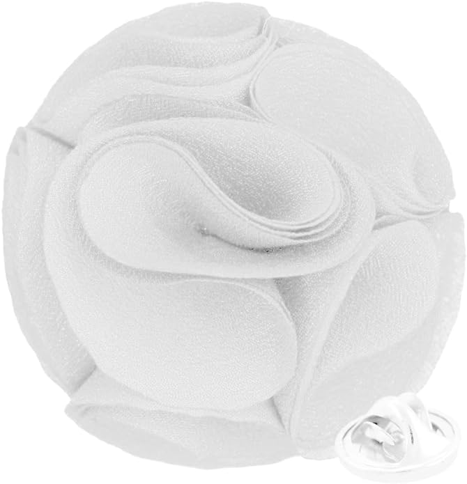 Vittorio Vico Unisex Rose Flower Lapel Pin - Suits You Sir - White -