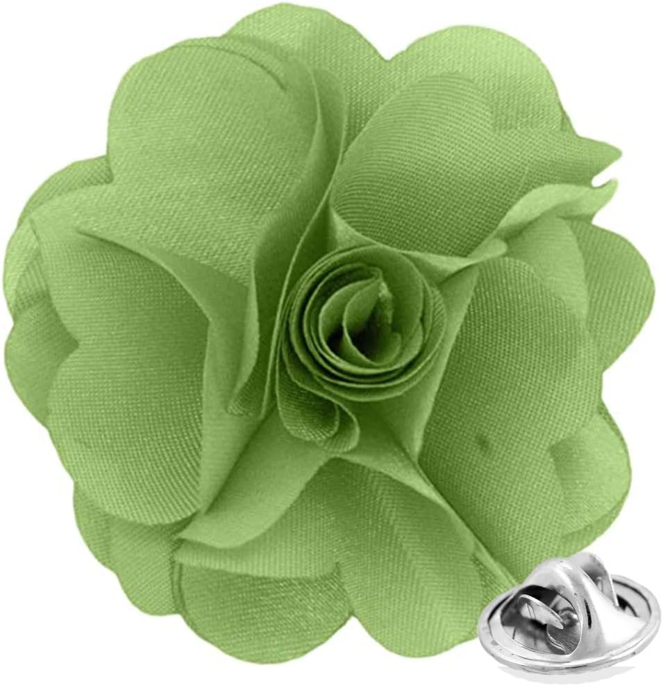 Vittorio Vico Unisex Satin Solid Flower Lapel Pin - Suits You Sir - Sage Green -