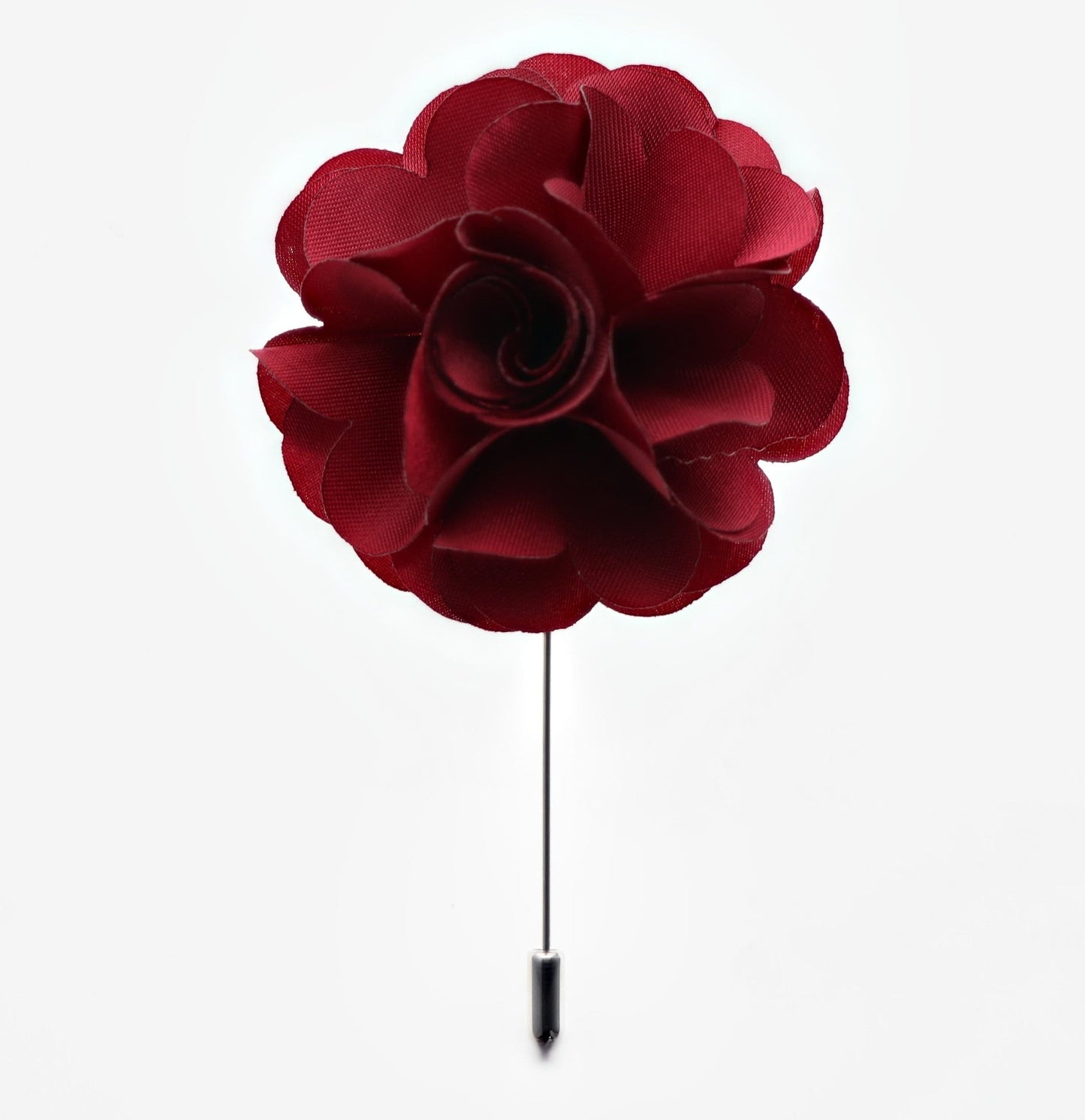 Vittorio Vico Unisex Satin Stick Flower Lapel Pin - Suits You Sir - Burgundy -