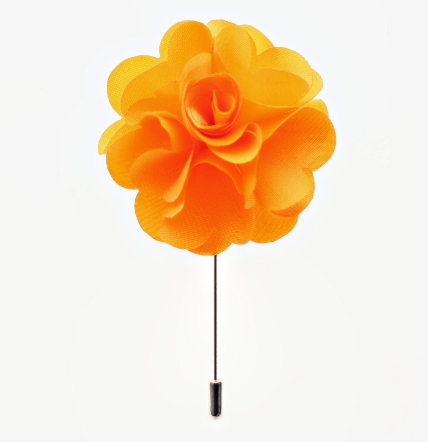 Vittorio Vico Unisex Satin Stick Flower Lapel Pin - Suits You Sir - Orange -