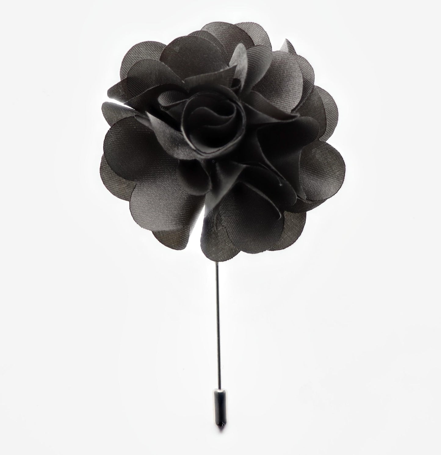 Vittorio Vico Unisex Satin Stick Flower Lapel Pin - Suits You Sir - Silver Gray -