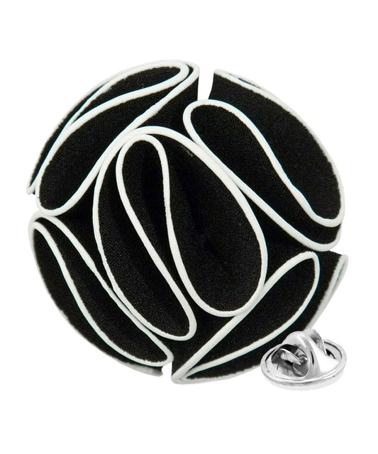 Vittorio Vico Unisex Trim Rose Flower Lapel Pin - Suits You Sir - Black -