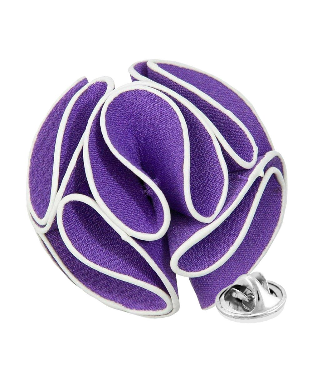 Vittorio Vico Unisex Trim Rose Flower Lapel Pin - Suits You Sir - Lavender -