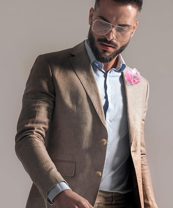 Vittorio Vico Unisex Two Tone Satin Flower Lapel Pin - Suits You Sir - Pink and Light Silver -