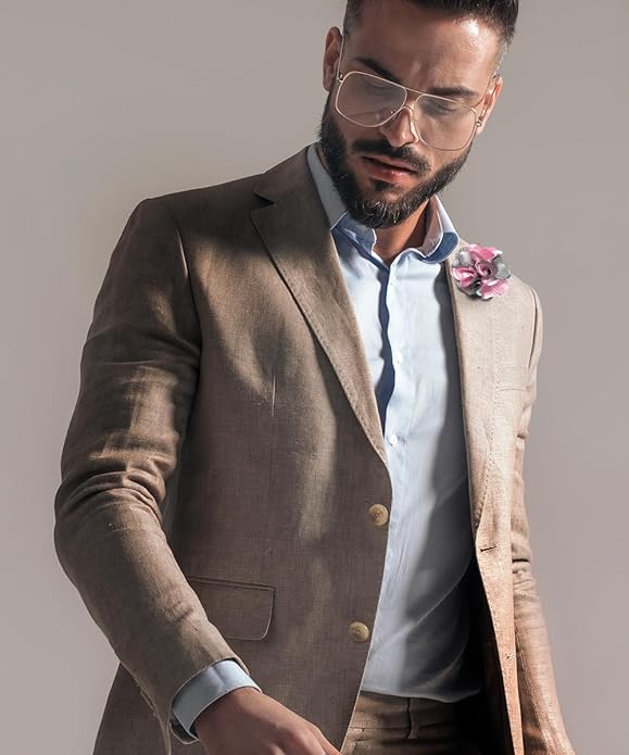 Vittorio Vico Unisex Two Tone Satin Flower Lapel Pin - Suits You Sir - Pink and Silver Gray -