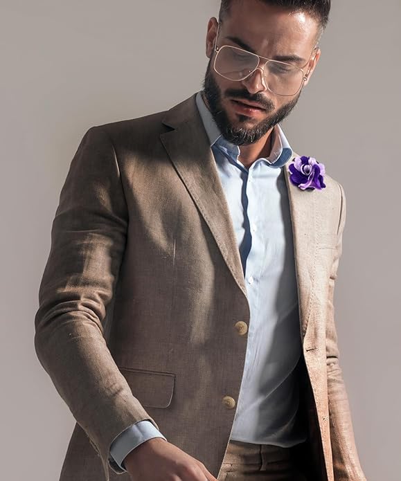 Vittorio Vico Unisex Two Tone Satin Flower Lapel Pin - Suits You Sir - Purple and Lavender -